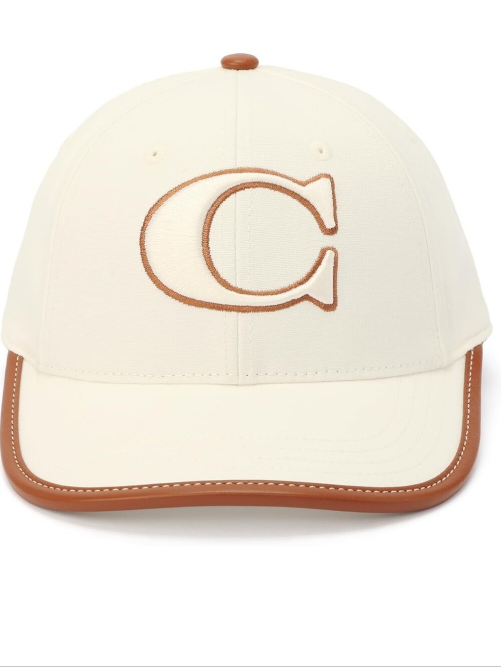 Coach Cream and Brown C Logo Baseball Cap